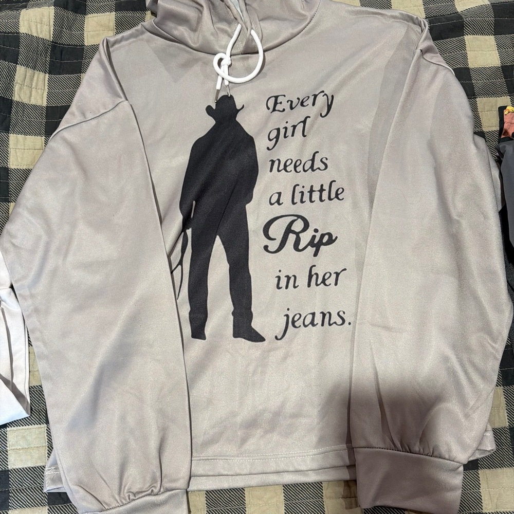 Source Unknown Light Gray Graphic Hoodie